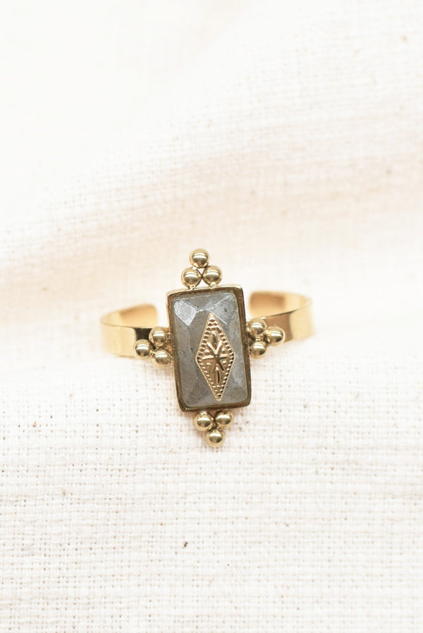 BAGUE ISORE, EN LABRADORITE