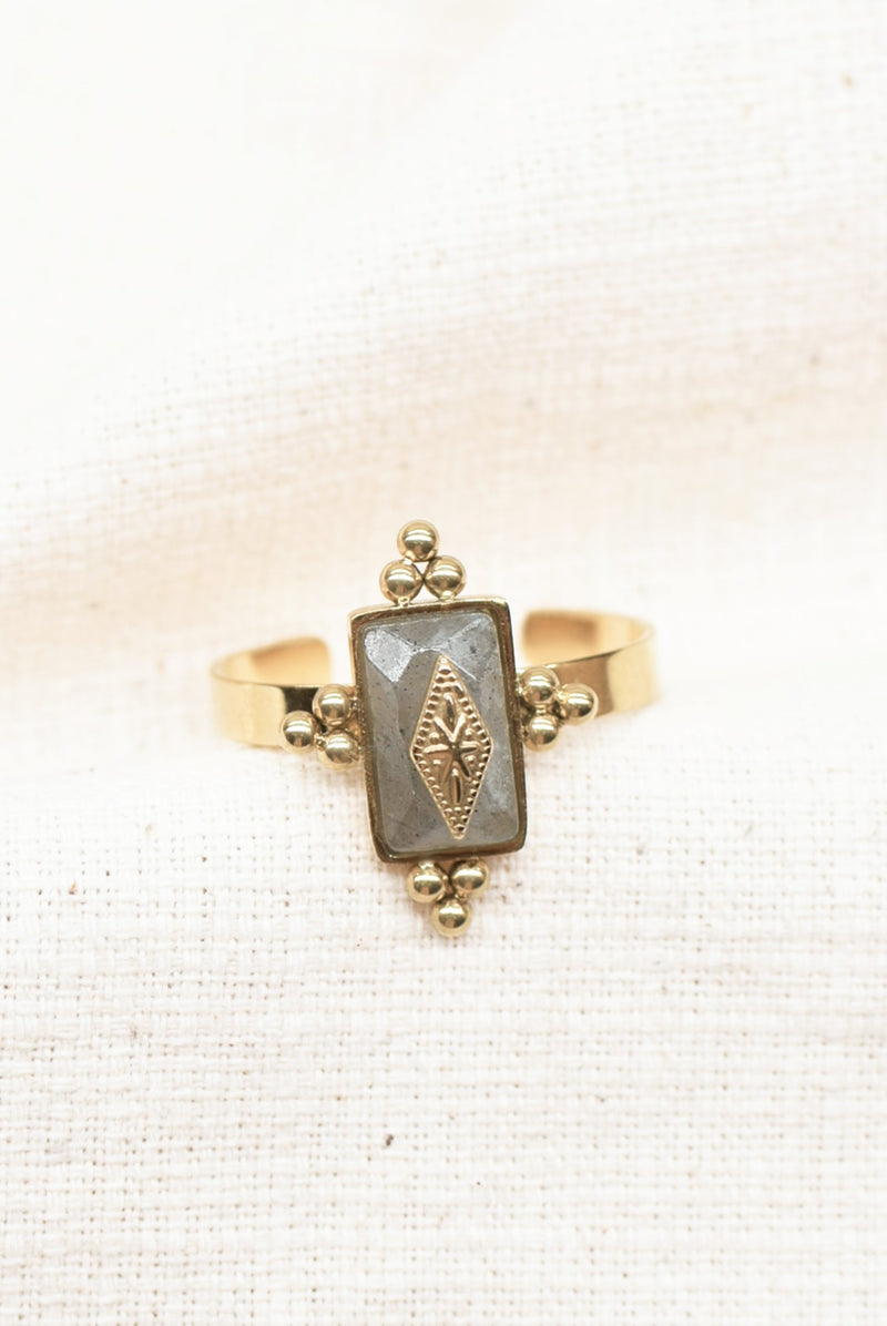 BAGUE ISORE, EN LABRADORITE