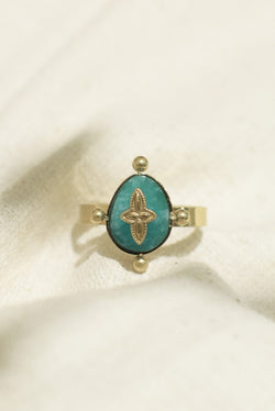 BAGUE SILOÉ, EN AMAZONITE