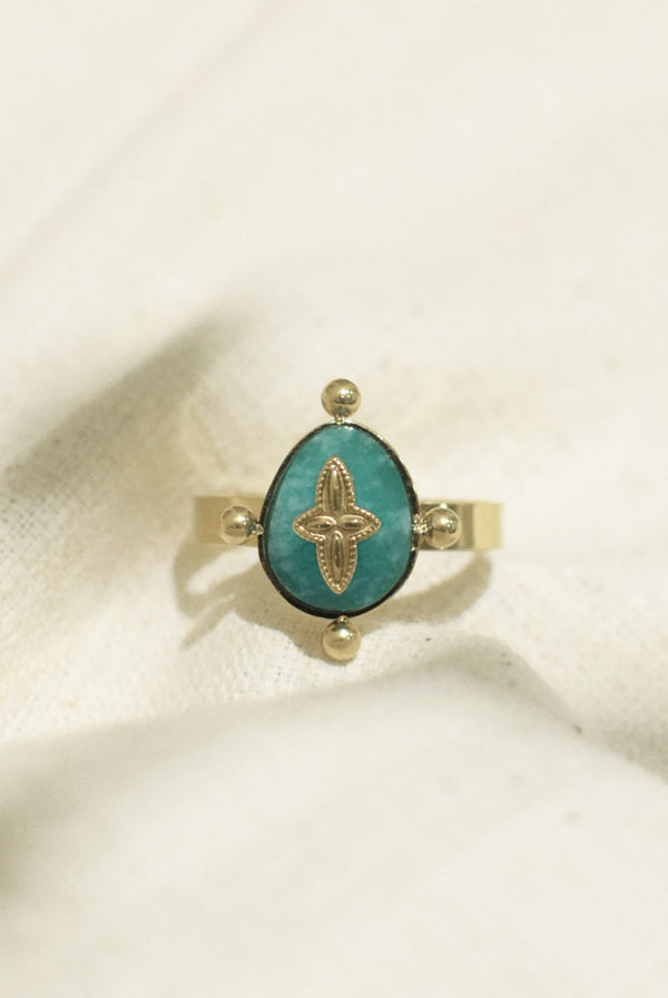 BAGUE SILOÉ, EN AMAZONITE