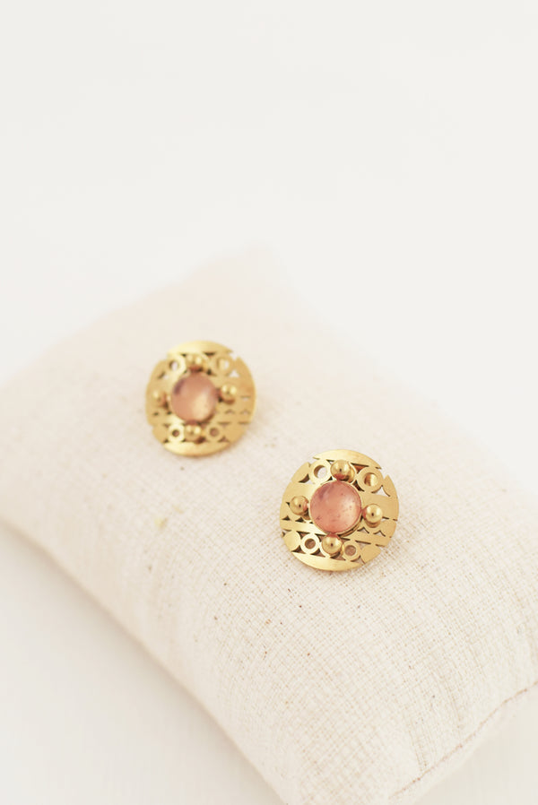 BOUCLES D’OREILLE ARMANCE, EN TOURMALINE ROSE