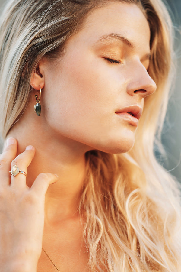 BOUCLES D’OREILLE SÉRAPHINE, EN PREHNITE
