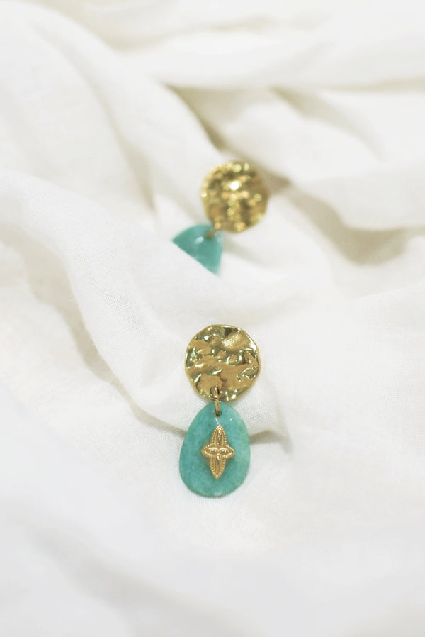 BOUCLES D’OREILLE SILOÉ, EN AMAZONITE