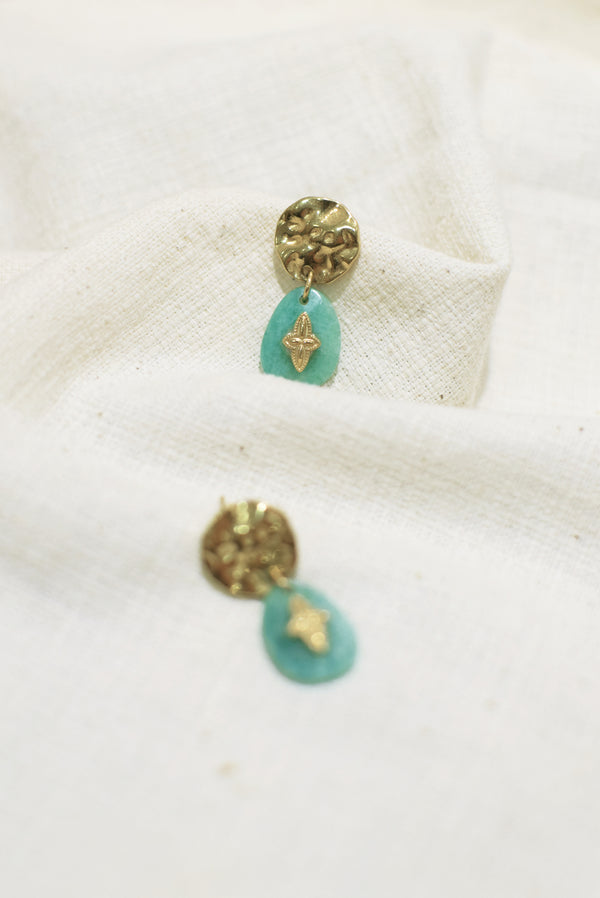 BOUCLES D’OREILLE SILOÉ, EN AMAZONITE