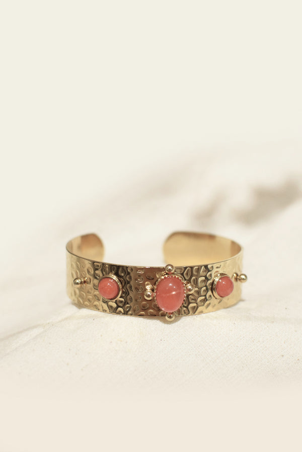 BRACELET MARTELÉ ARMANCE, EN QUARTZ ROSE