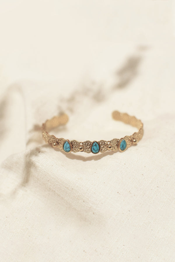 BRACELET DENTELE LAGON, EN TURQUOISE