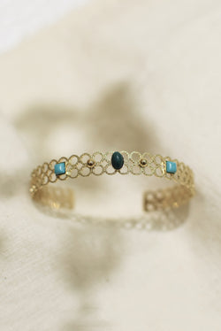BRACELET AJOURÉ LAGON, EN HOWLITE NOIRE