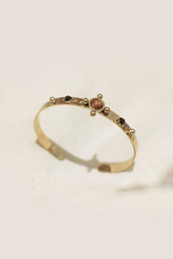 BRACELET MARTELÉ DUNE, EN ŒIL DU TIGRE