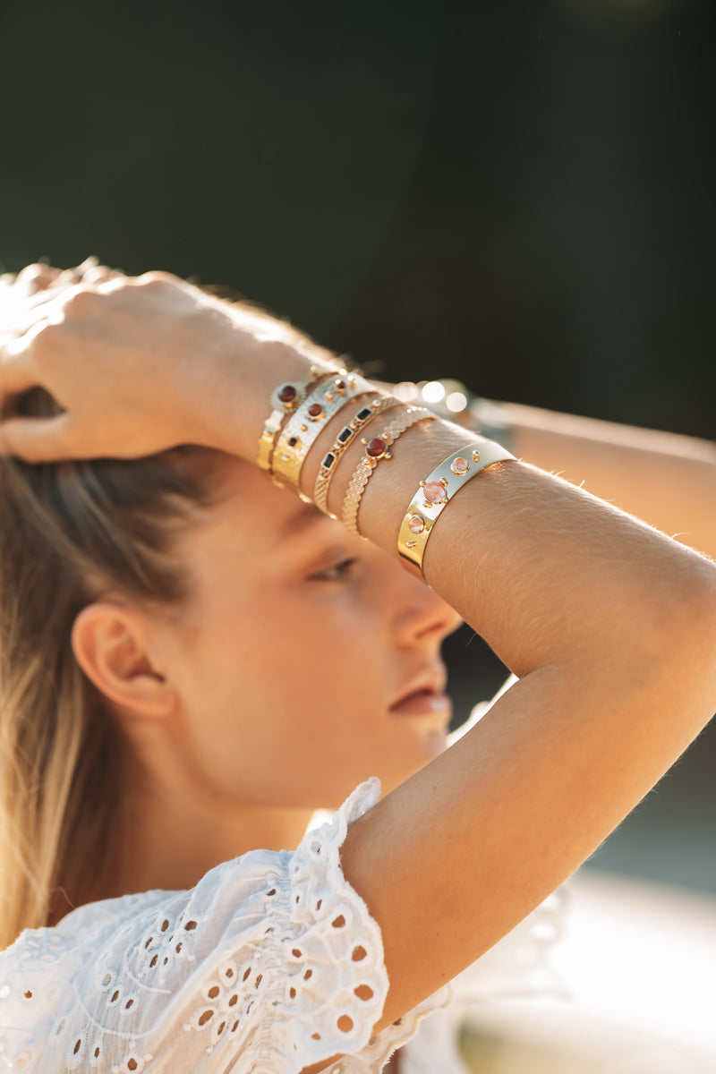 BRACELET DENTELE DUNE, EN CORNALINE