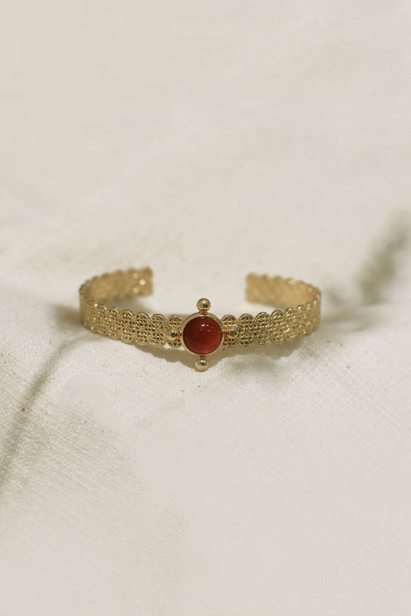 BRACELET DENTELE DUNE, EN CORNALINE