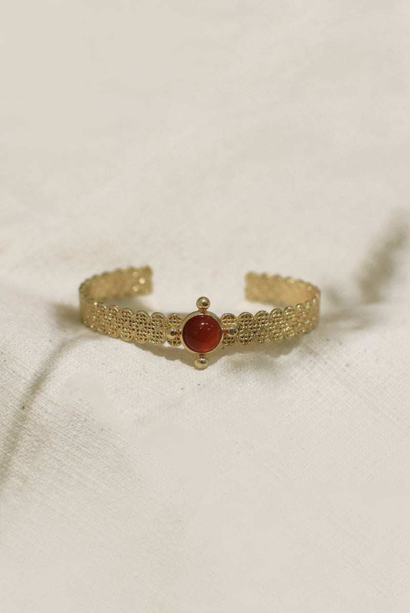 BRACELET DENTELE DUNE, EN CORNALINE