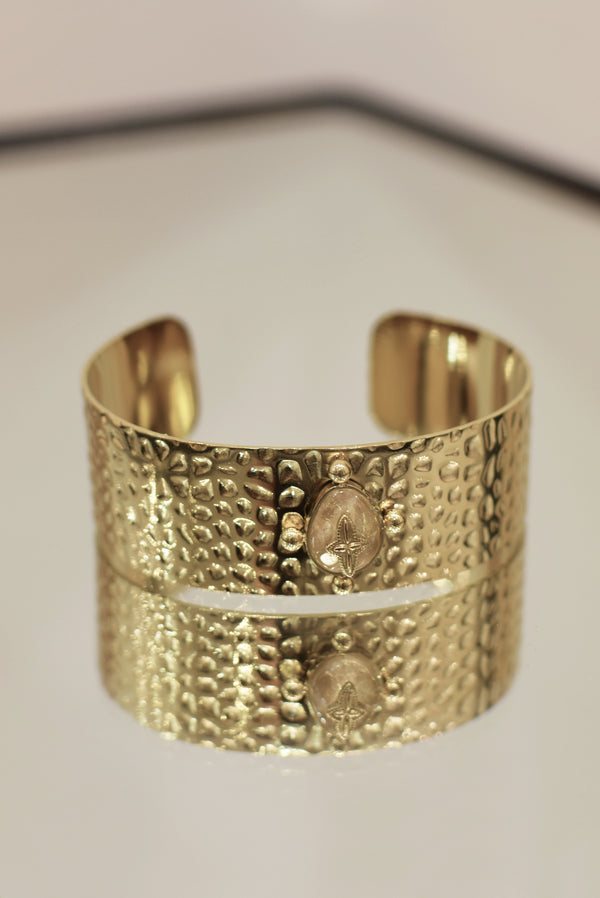 BRACELET SILOÉ, EN QUARTZ BLANC