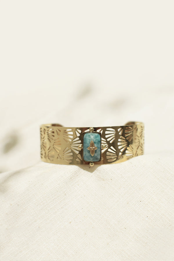 BRACELET AJOURÉ SILOÉ, EN AMAZONITE