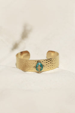 BRACELET MARTELÉ SILOÉ, EN AMAZONITE