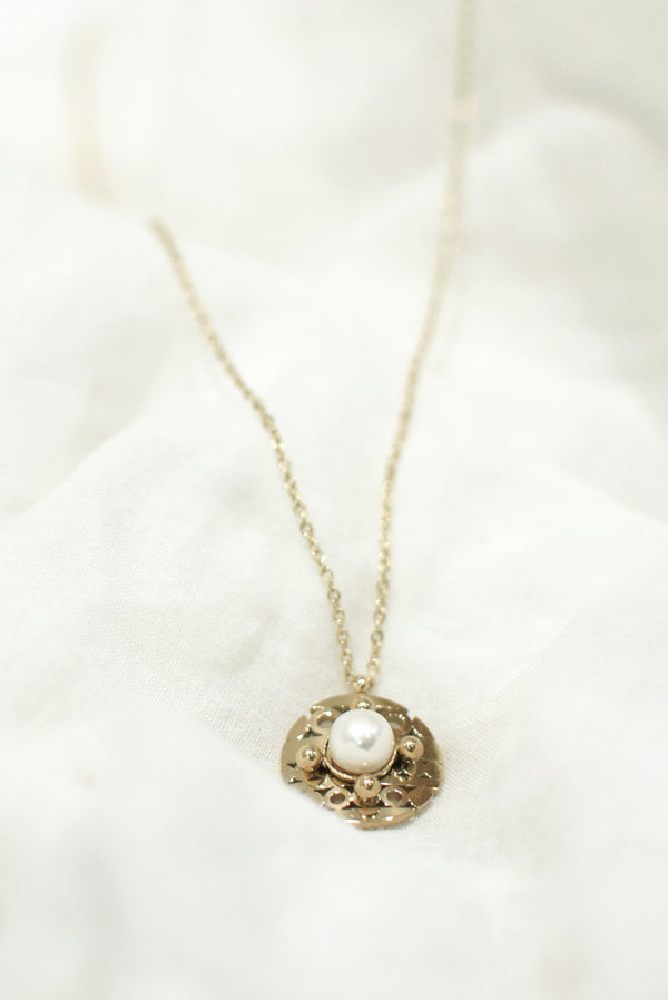 COLLIER ARMANCE ROND, EN PERLE BLANCHE