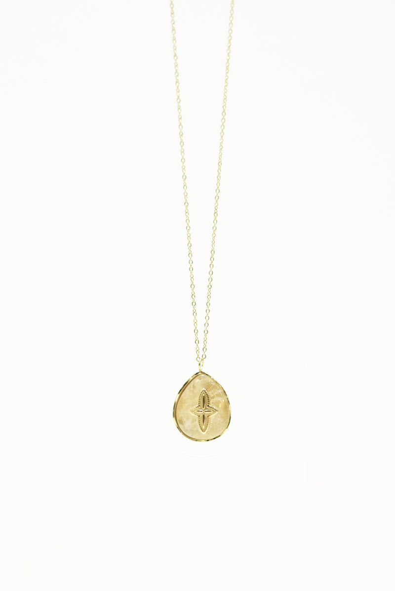 COLLIER COURT SILOÉ, EN QUARTZ BLANC