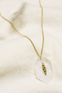COLLIER JEANNE, EN QUARTZ BLANC
