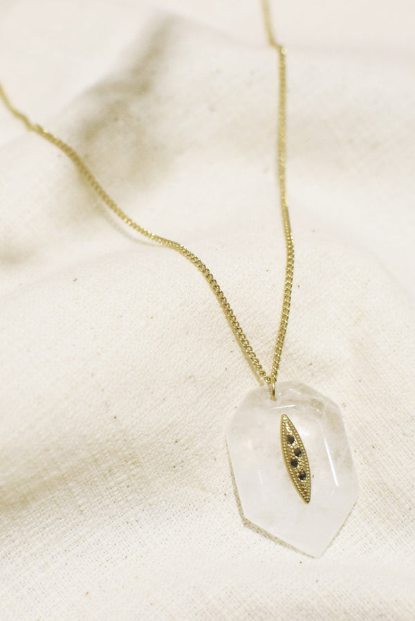 COLLIER JEANNE, EN QUARTZ BLANC