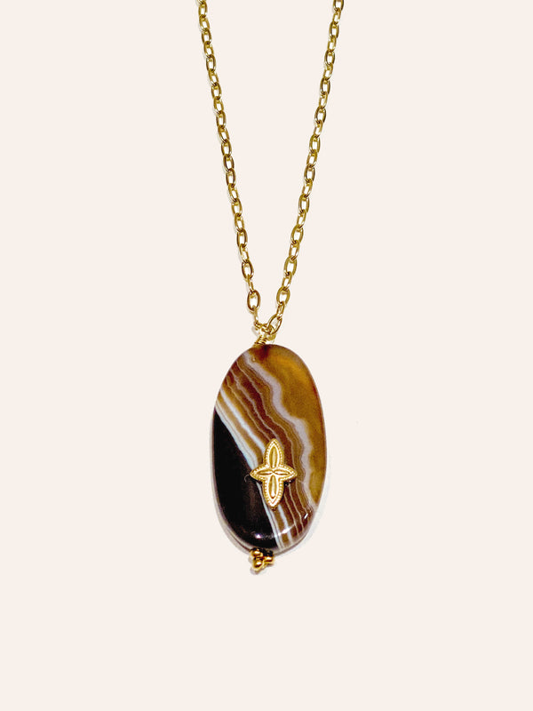 COLLIER SILOÉ AGATE MARBRÉ