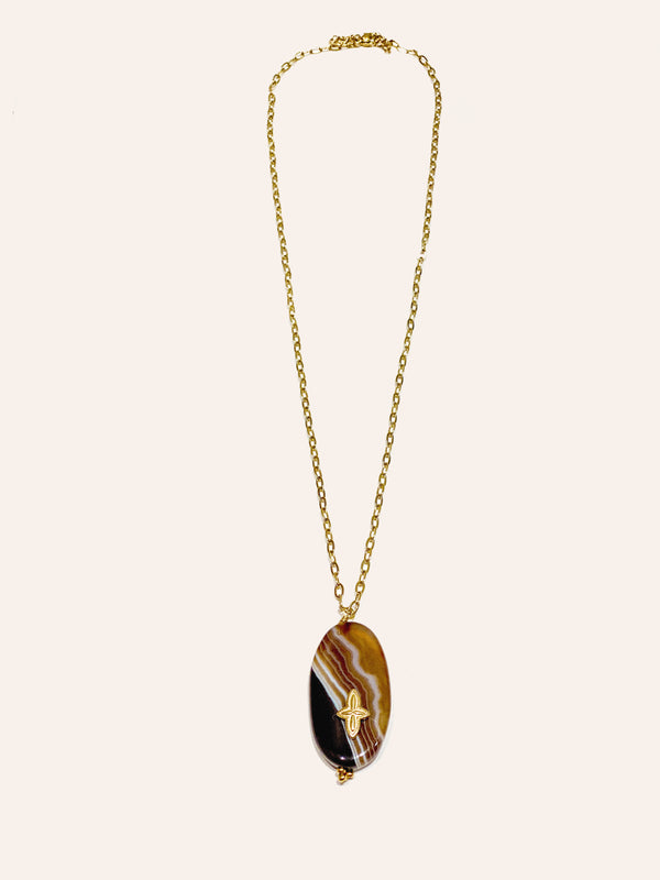 COLLIER SILOÉ AGATE MARBRÉ