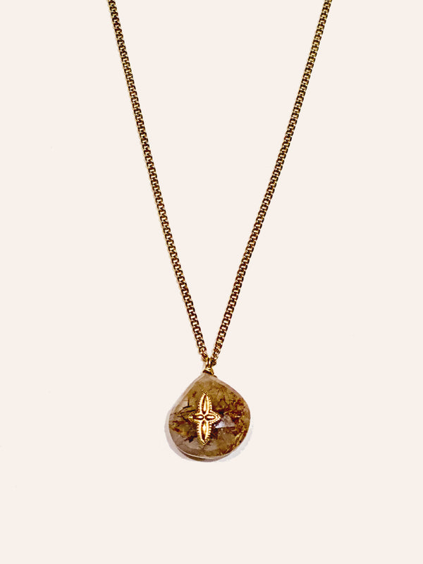 COLLIER SILOÉ QUARTZ BRUN