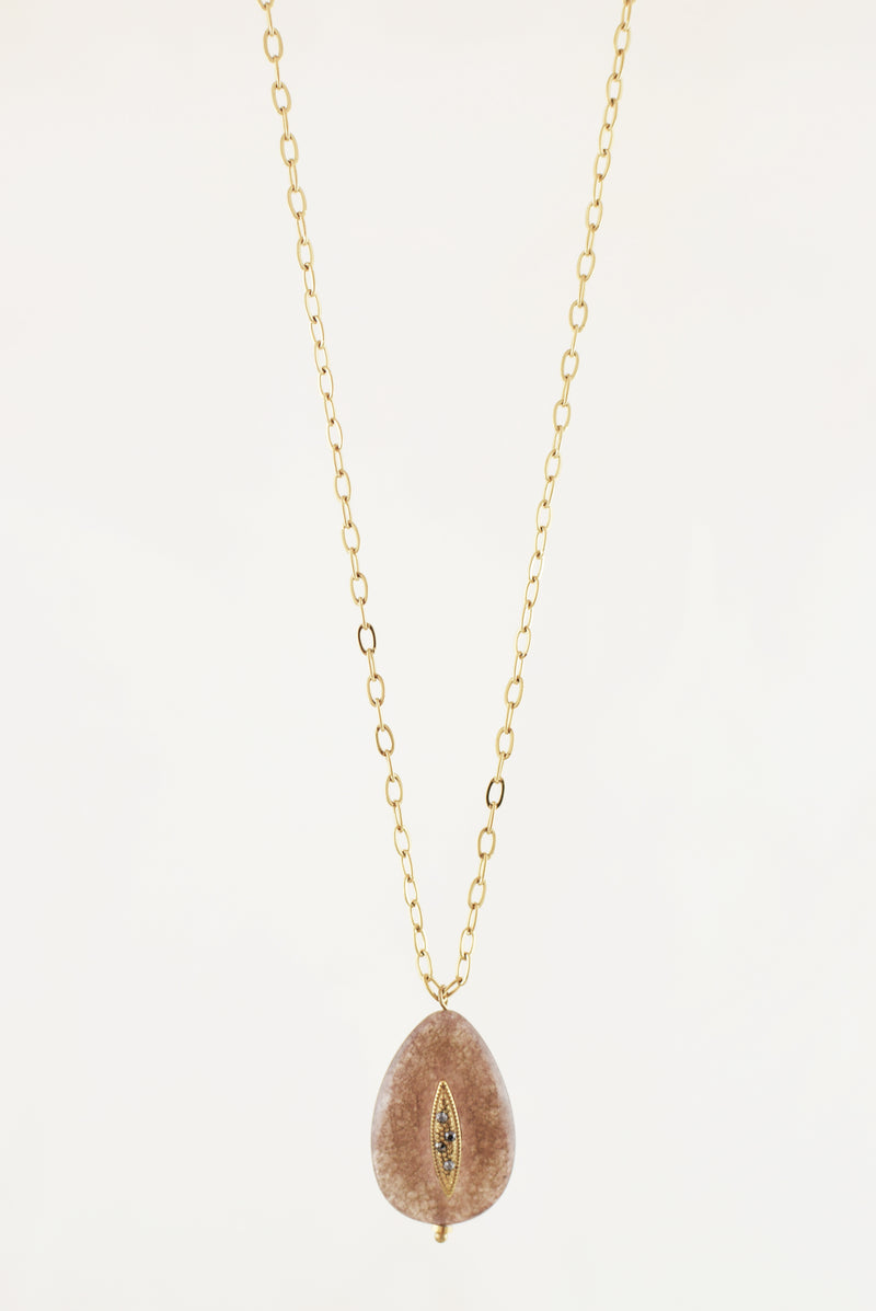 COLLIER JEANNE, EN AGATE BRUNE