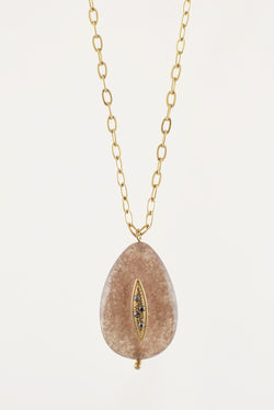 COLLIER JEANNE, EN AGATE BRUNE