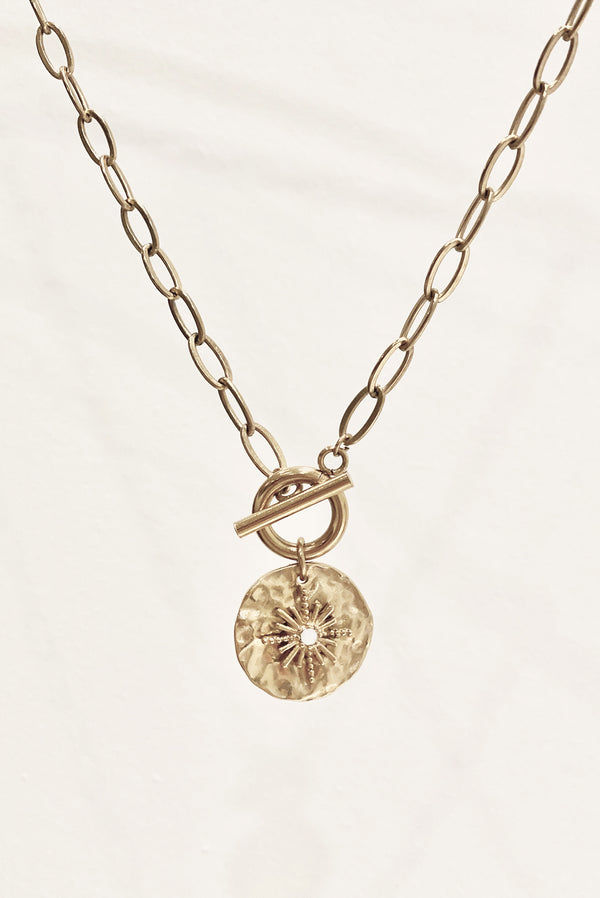 COLLIER MÉDAILLE À MAILLES LARGES AGLAÉ