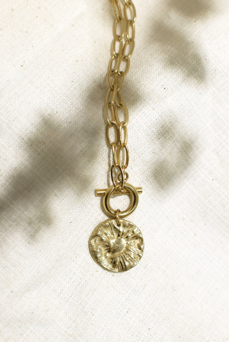 COLLIER MÉDAILLE À MAILLES LARGES AGLAÉ