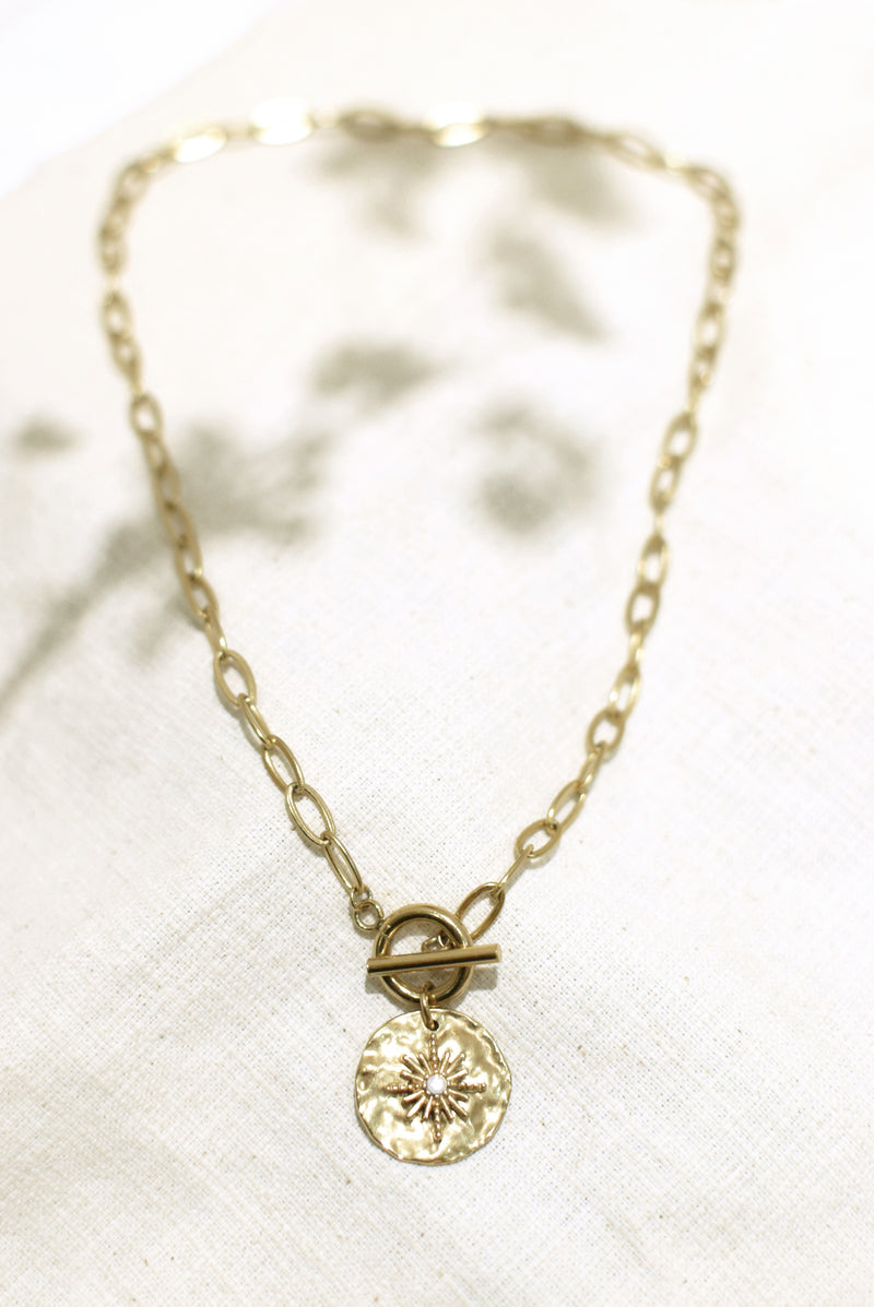 COLLIER MÉDAILLE À MAILLES LARGES AGLAÉ
