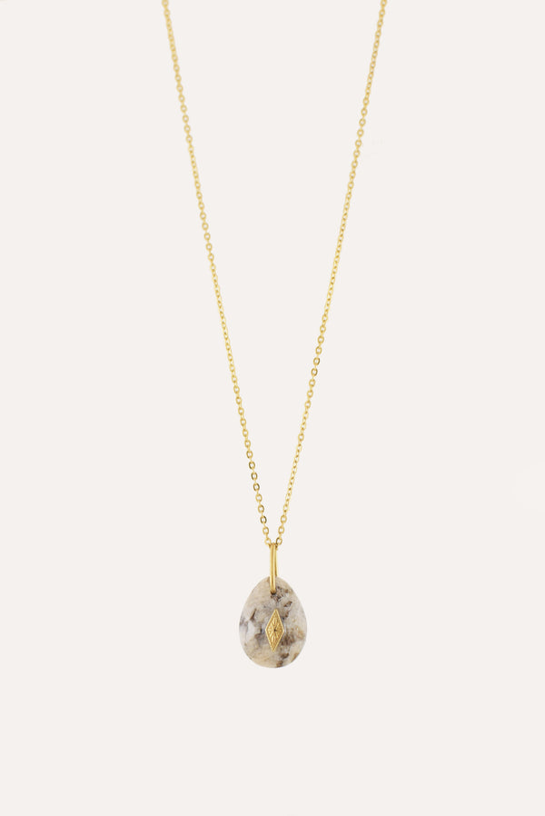 COLLIER COURT ISORE, EN FELDSPATH GRAPHIQUE