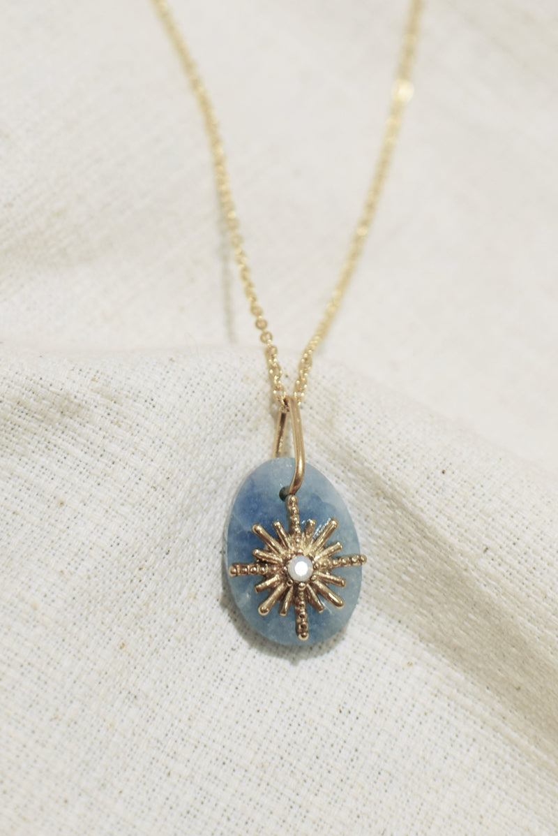 COLLIER COURT AGLAÉ, EN AIGUE-MARINE