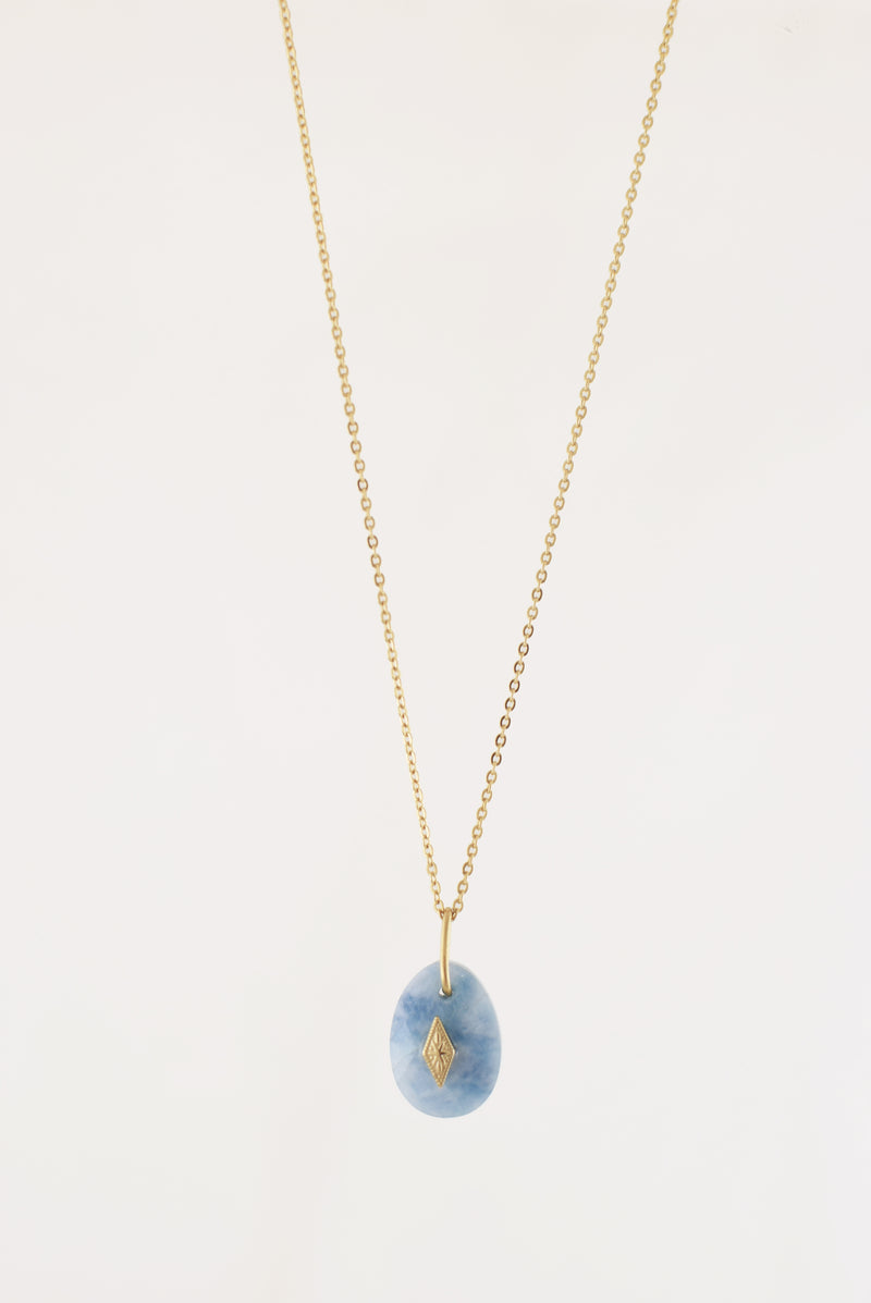 COLLIER COURT ISORE, EN AIGUE-MARINE