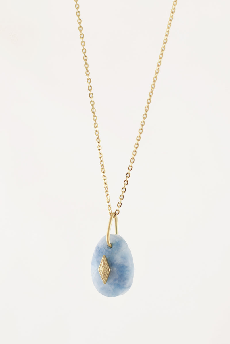 COLLIER COURT ISORE, EN AIGUE-MARINE