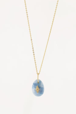 COLLIER COURT ISORE, EN AIGUE-MARINE