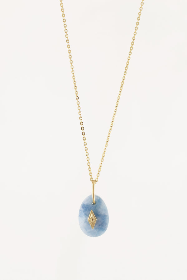 COLLIER COURT ISORE, EN AIGUE-MARINE