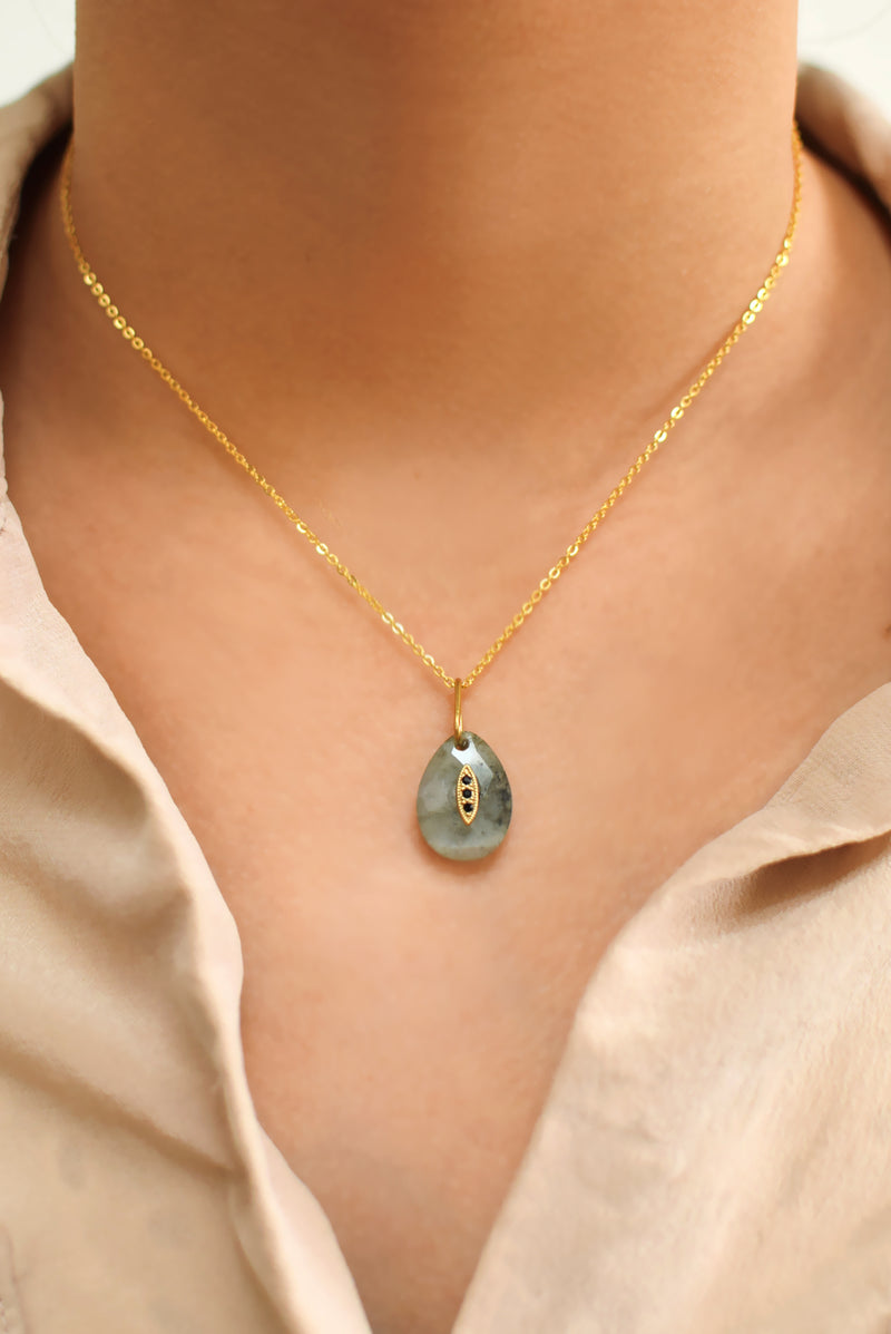 COLLIER COURT JEANNE, EN LABRADORITE