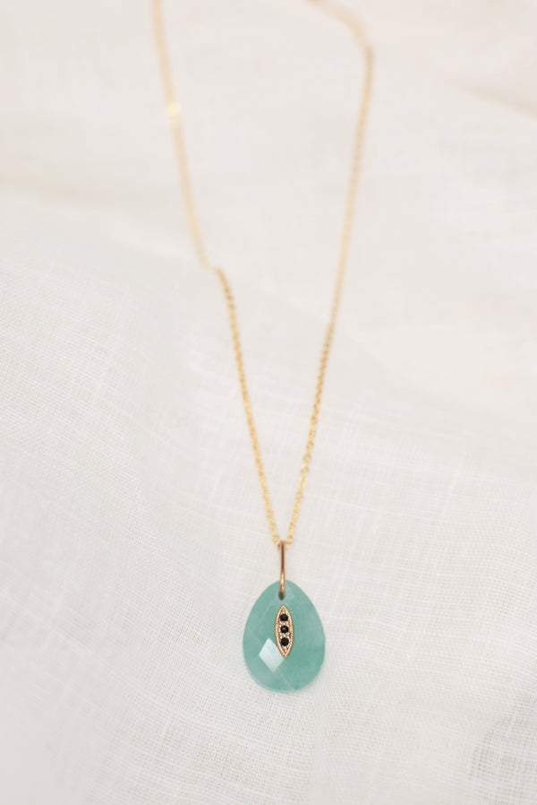COLLIER COURT JEANNE, EN AMAZONITE