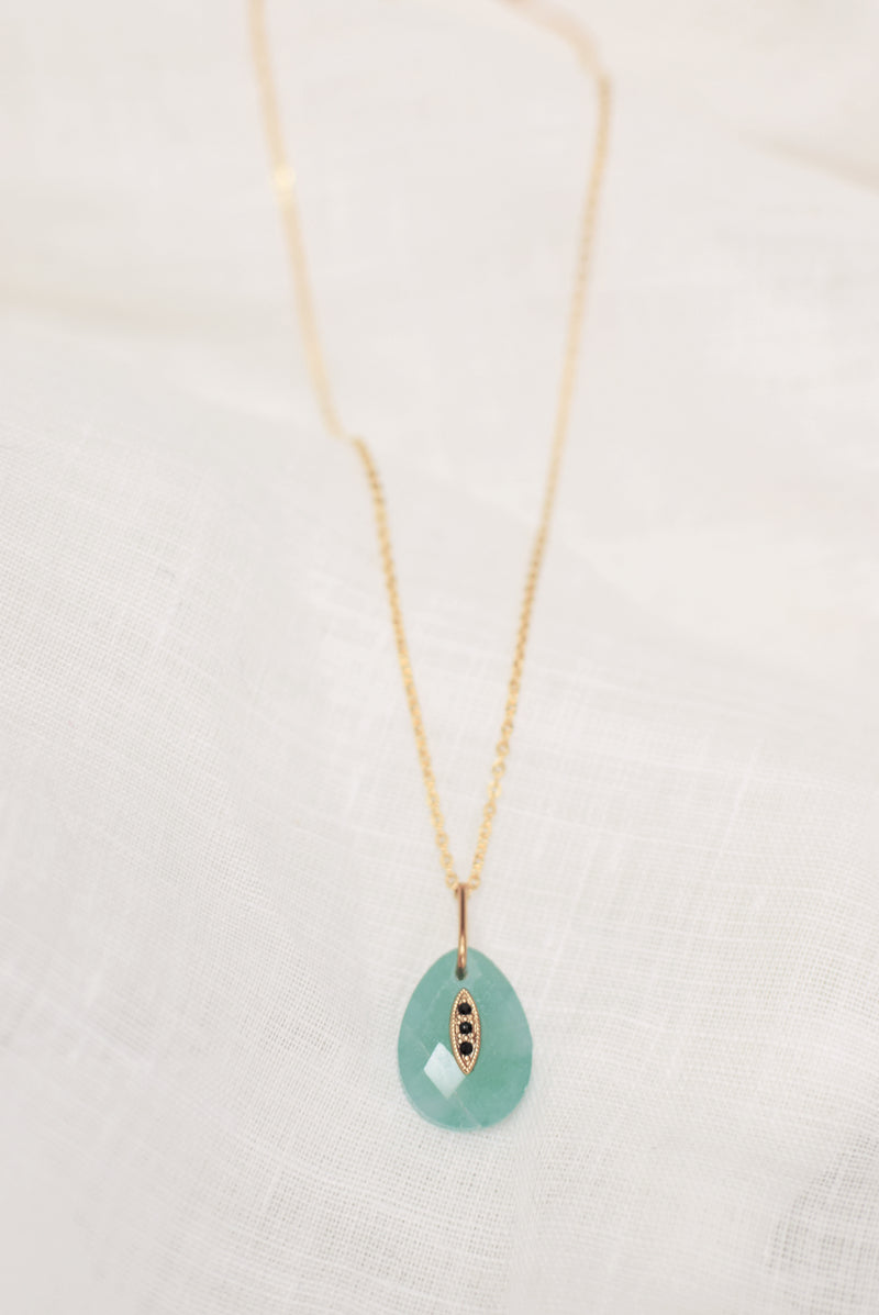 COLLIER COURT JEANNE, EN AMAZONITE