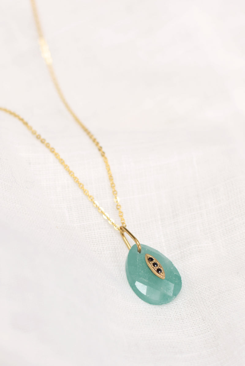 COLLIER COURT JEANNE, EN AMAZONITE