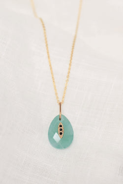 COLLIER COURT JEANNE, EN AMAZONITE