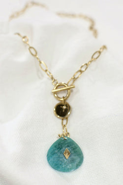 COLLIER À MAILLES LARGES SÉRAPHINE, EN AMAZONITE