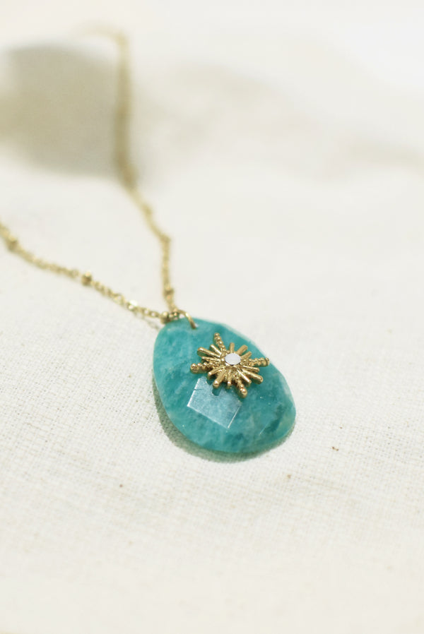 COLLIER AGLAÉ, EN AMAZONITE