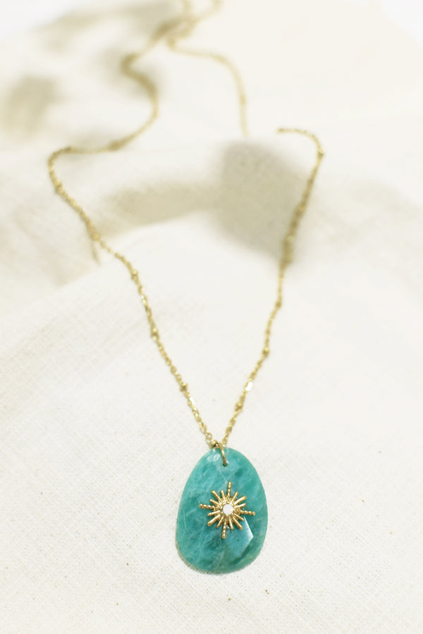 COLLIER AGLAÉ, EN AMAZONITE