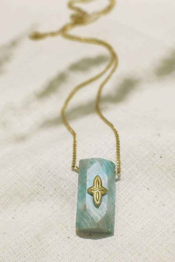 COLLIER SILOÉ, EN AMAZONITE