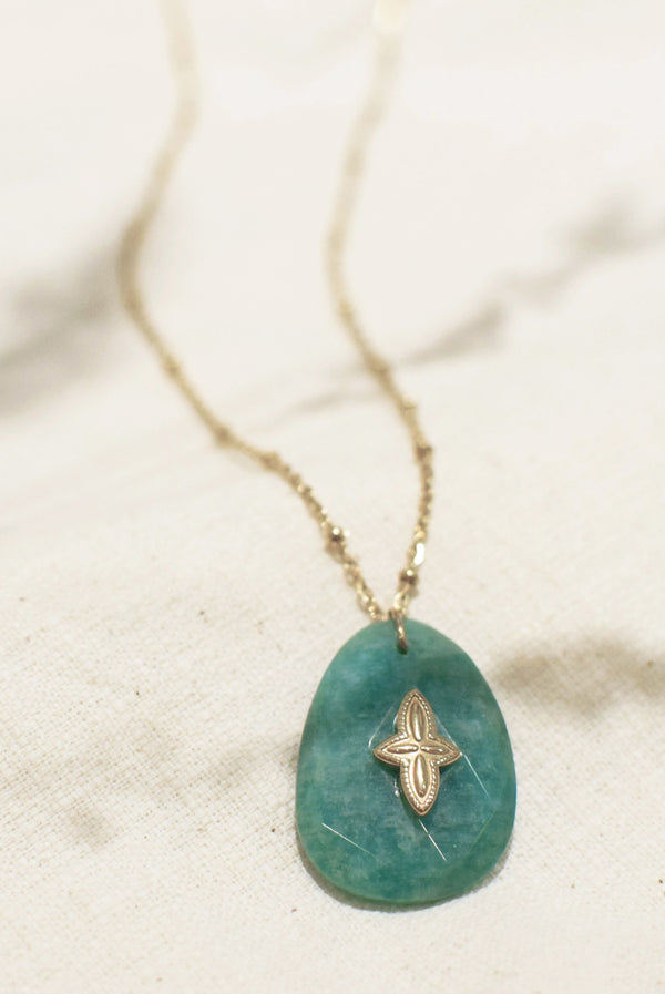 COLLIER SILOÉ, EN AMAZONITE