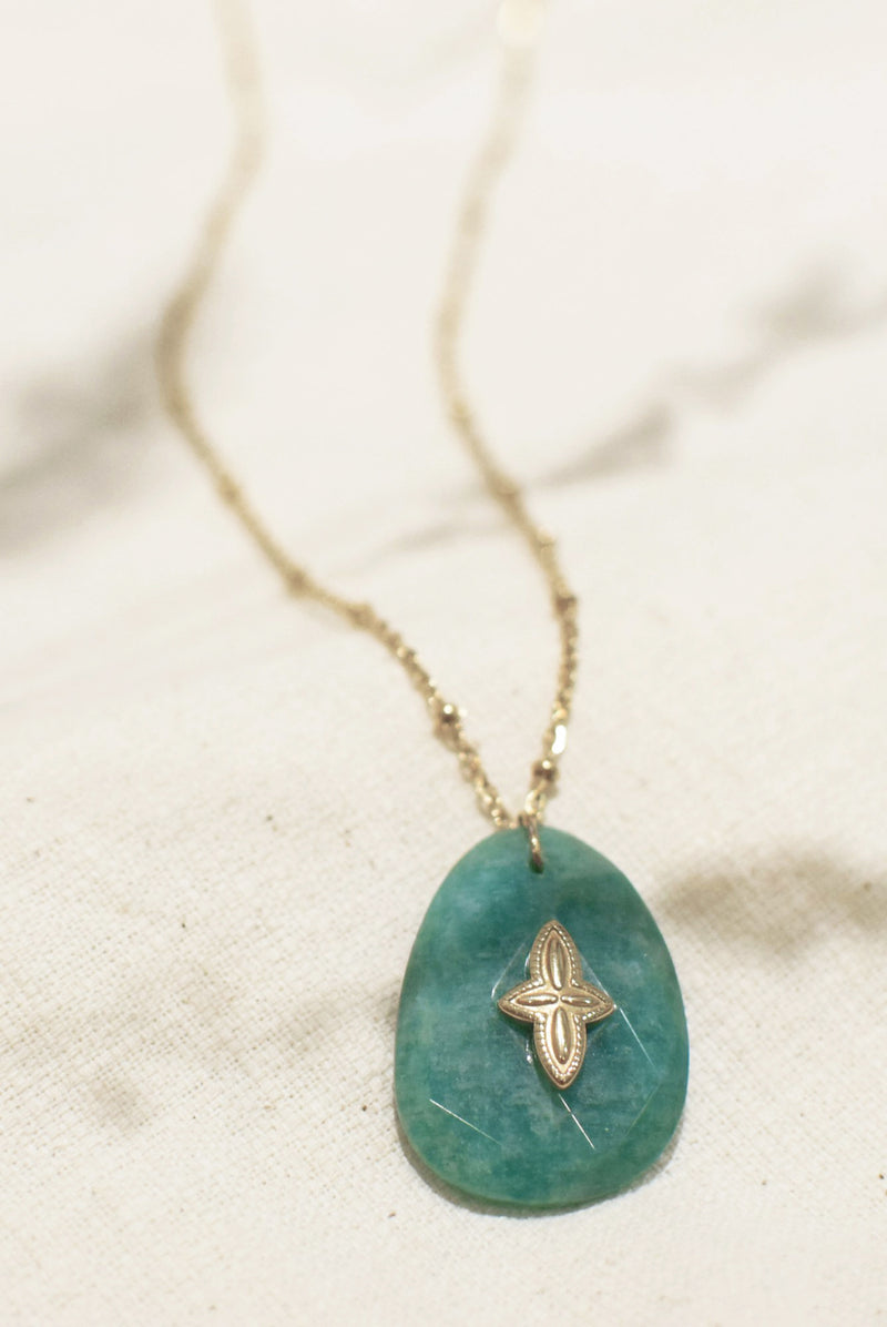 COLLIER SILOÉ, EN AMAZONITE