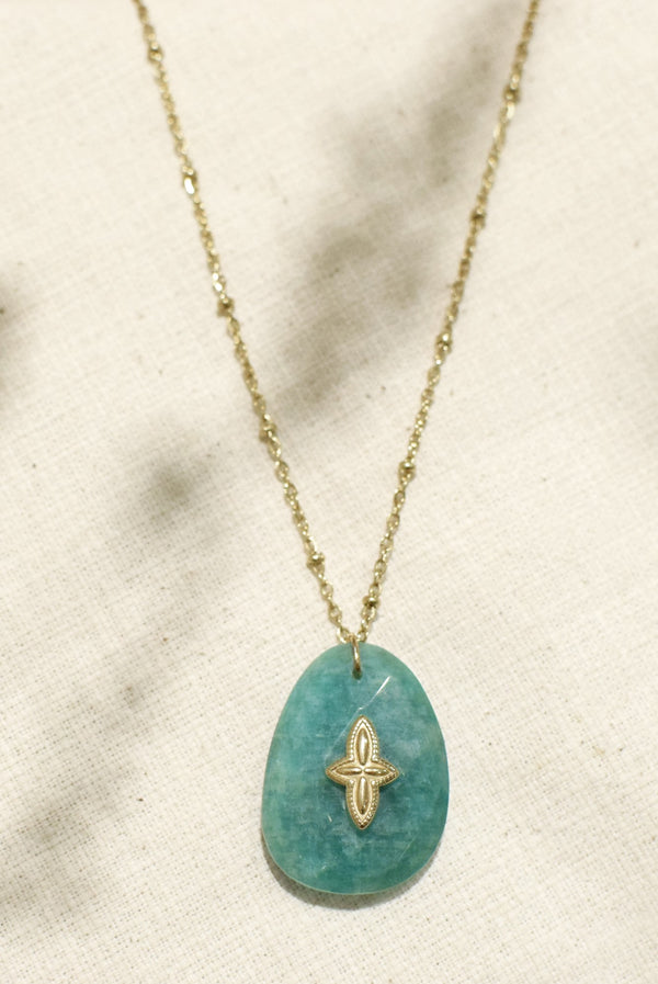 COLLIER SILOÉ, EN AMAZONITE