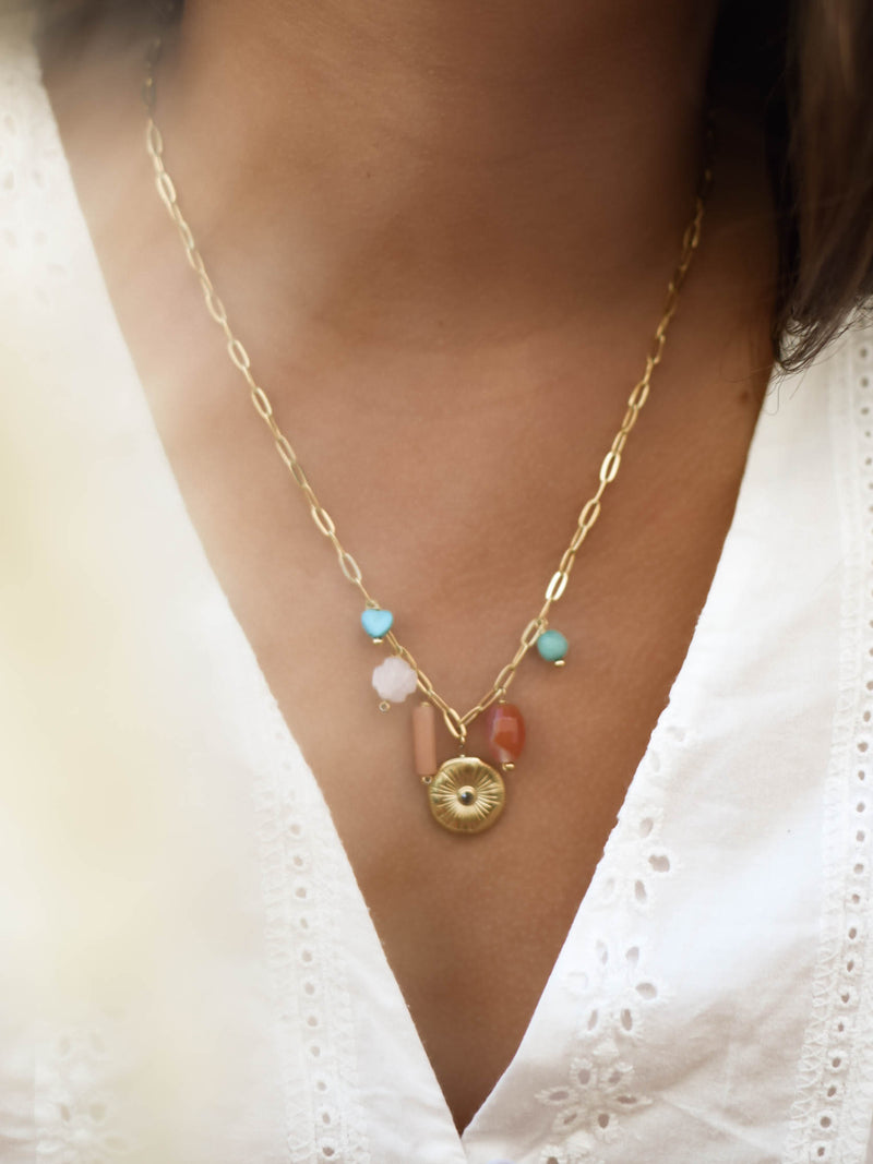 COLLIER SILOÉ, MUTI PIERRES