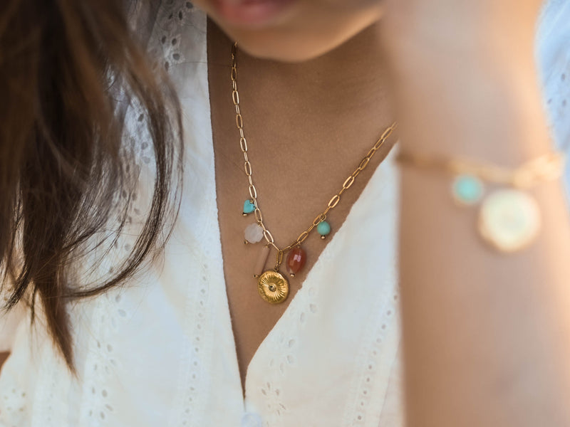 COLLIER SILOÉ, MUTI PIERRES